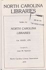 North Carolina Libraries, Vol. 34,  index